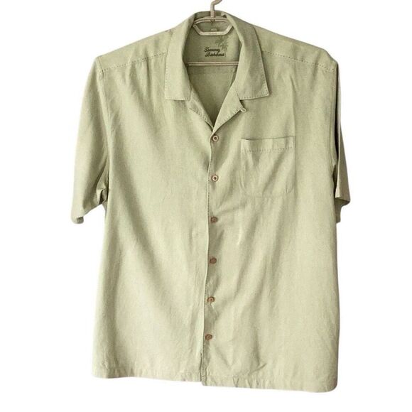 Tommy Bahama 100% Silk Short Sleeve Camp Shirt Men’s XL Sage Green - Picture 2 of 6